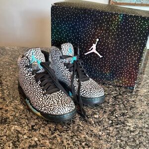 Air Jordan 3Lab5 5 Retro Black and Blue Sneakers EUC 10.5